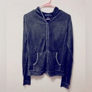 BC Ethic Grunge Gray Zip Up Hooded Sweater Jacket!
